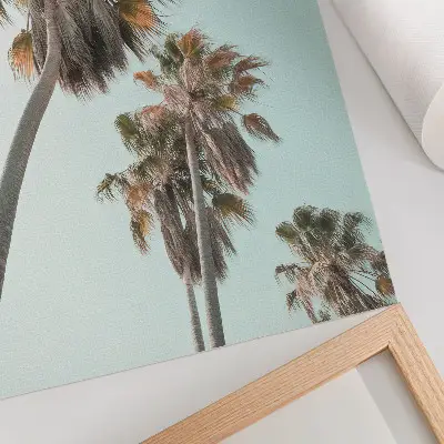Décoration murale palmiers sous un ciel bleu délicat d'inspiration exotique