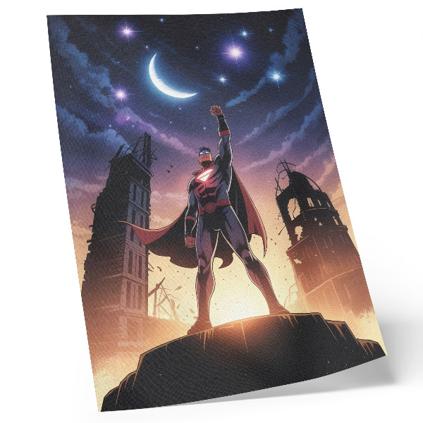 Affiche décorative Ciel nocturne, silhouette dynamique, ruines mystérieuses