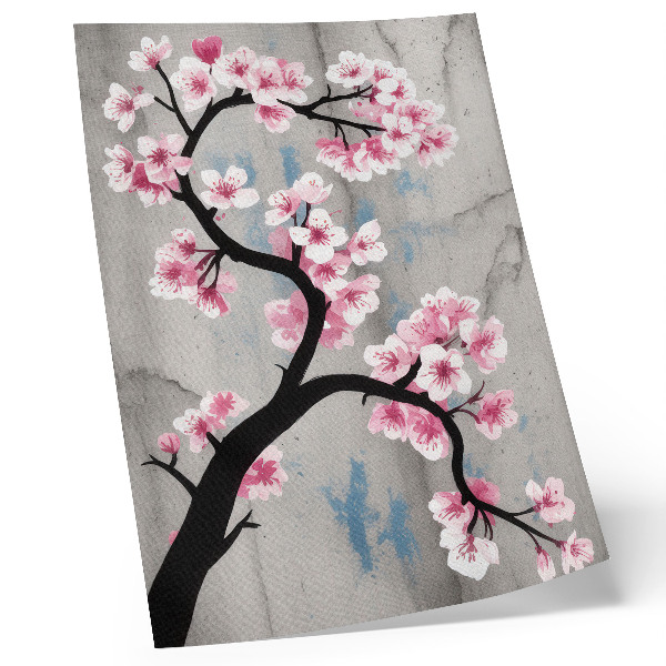 Affiche décorative Fleurs délicates sur fond gris