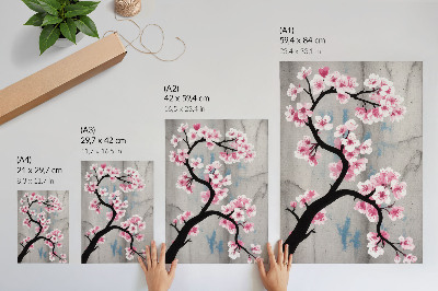Affiche décorative Fleurs délicates sur fond gris