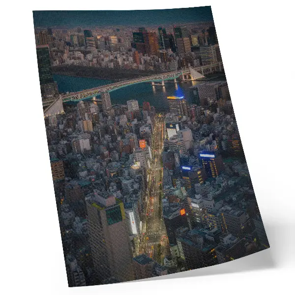Impression sur toile élégance nocturne de la ville avec lumières et reflets