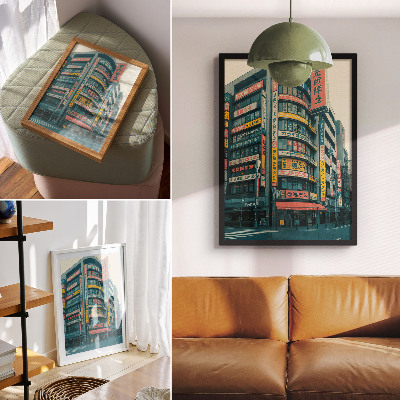 Décoration murale Inscriptions colorées sur des bâtiments modernistes