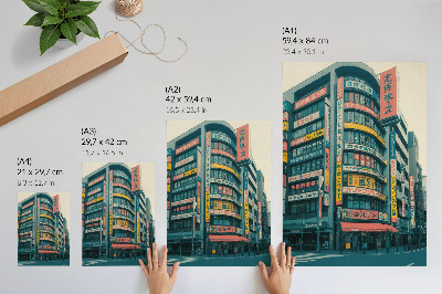 Décoration murale Inscriptions colorées sur des bâtiments modernistes