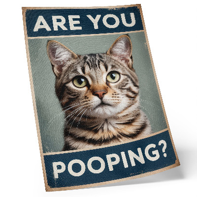 Affiche décorative Un portrait de chat rétro légèrement humoristique