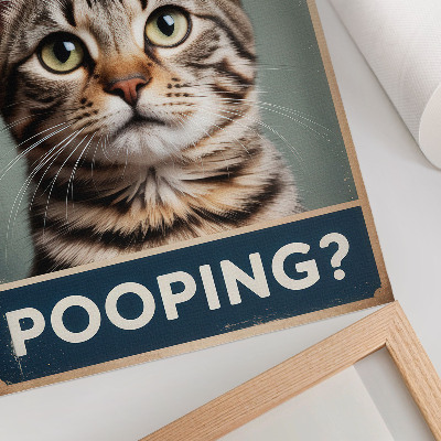Affiche décorative Un portrait de chat rétro légèrement humoristique