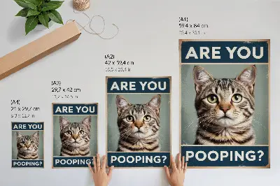 Affiche décorative portrait de chat au style rétro légèrement humoristique