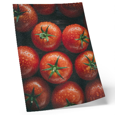 Impression sur toile Tomates juteuses avec quelques gouttes d'eau
