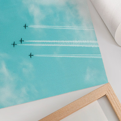 Affiche décorative Des avions dans le ciel au sein d'un système dynamique moderne