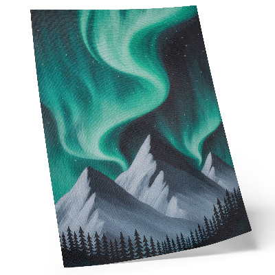 Décoration murale Les aurores boréales au-dessus des montagnes lors d'une nuit magique