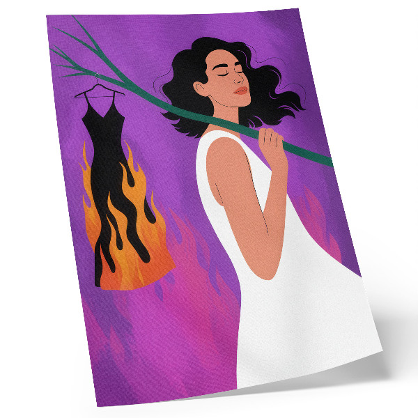 Affiche décorative Harmonie des couleurs, une silhouette en mouvement, une aura extraordinaire