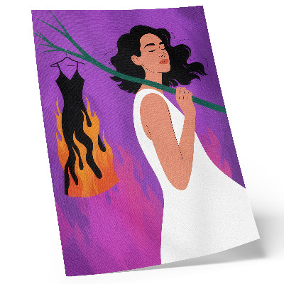 Affiche décorative Harmonie des couleurs, une silhouette en mouvement, une aura extraordinaire