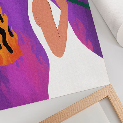Affiche décorative Harmonie des couleurs, une silhouette en mouvement, une aura extraordinaire
