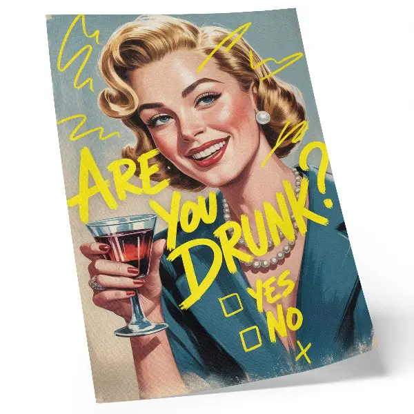 Affiche décorative femme avec texte de bande dessinée rétro aux couleurs dynamiques
