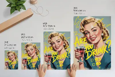 Affiche décorative femme avec texte de bande dessinée rétro aux couleurs dynamiques