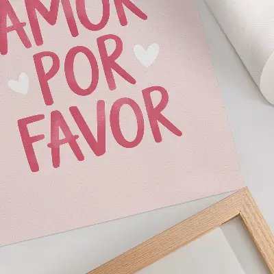 Décoration murale texte joyeux avec lettres en forme de cœur rouge