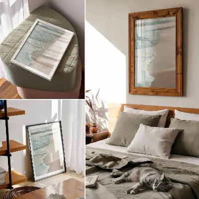 Affiche décorative vagues qui caressent doucement le sable dans une atmosphère calme