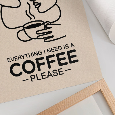 Affiche décorative contours de visage minimalistes tasse de café