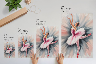 Décoration murale Ballerine en rose sur fond dynamique