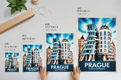 Impression sur toile représentant l'architecture moderne et futuriste de Prague