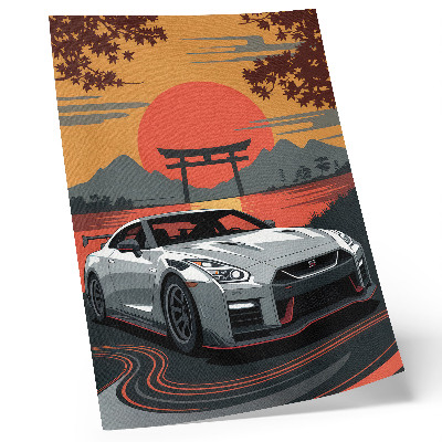 Affiche décorative Une voiture dans un paysage japonais harmonieux