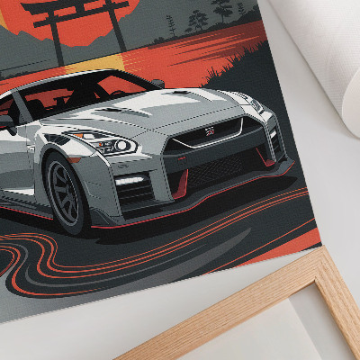Affiche décorative Une voiture dans un paysage japonais harmonieux