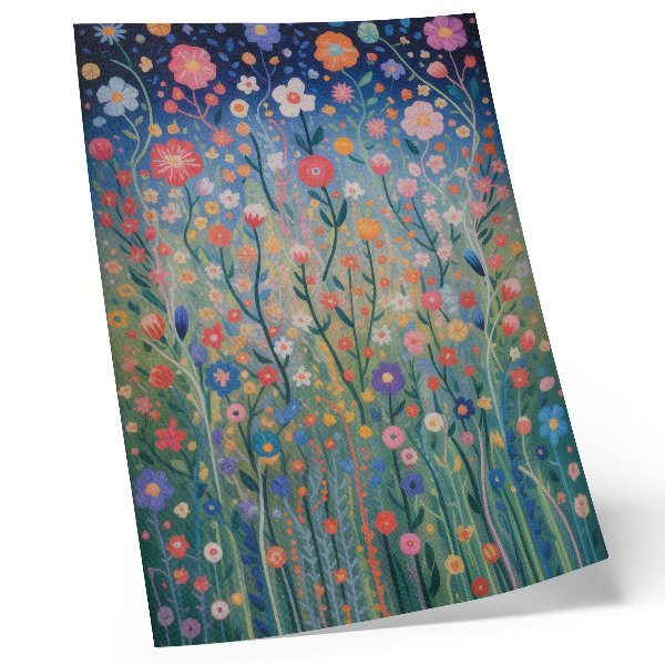 Décoration murale De magnifiques fleurs se détachant sur un ciel étoilé