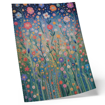 Décoration murale De magnifiques fleurs se détachant sur un ciel étoilé