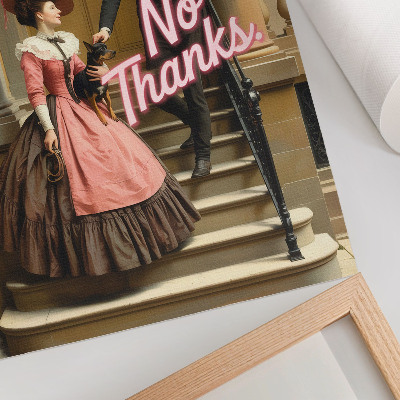 Impression sur toile costumes historiques inscriptions pastel modernité