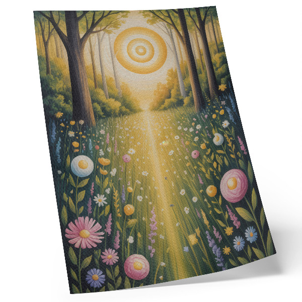 Impression sur toile Sentier forestier fleurs fraîcheur du soleil