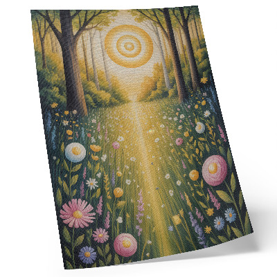 Impression sur toile Sentier forestier fleurs fraîcheur du soleil