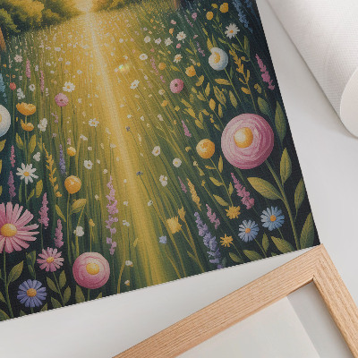 Impression sur toile Sentier forestier fleurs fraîcheur du soleil