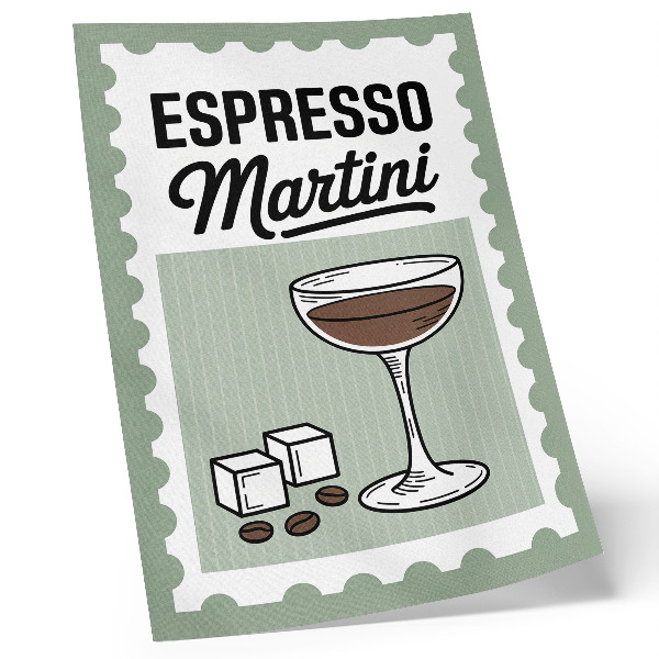 Impression sur toile Graphismes de style vintage pour espresso martini