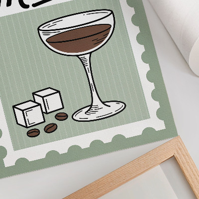 Impression sur toile Graphismes de style vintage pour espresso martini