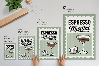 Impression sur toile Graphismes de style vintage pour espresso martini