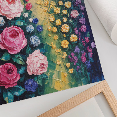 Affiche décorative Fleurs, roses, couleurs vives, atmosphère abstraite