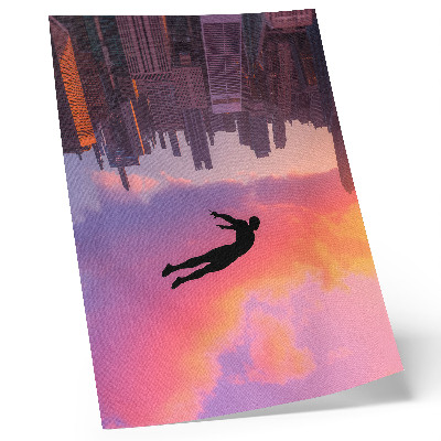 Affiche décorative Silhouette d'une ville moderne se détachant sur un ciel coloré