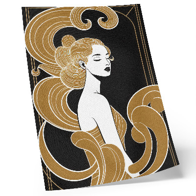Affiche décorative femme élégante, lignes artistiques contrastées