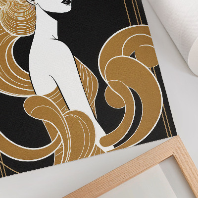Affiche décorative femme élégante, lignes artistiques contrastées