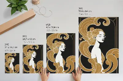 Affiche décorative femme élégante aux lignes artistiques contrastées