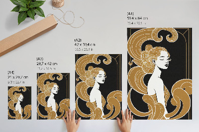 Affiche décorative femme élégante, lignes artistiques contrastées