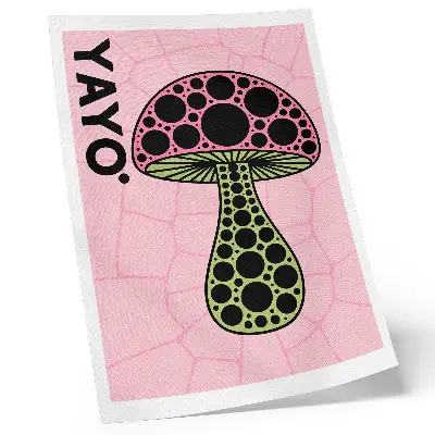 Affiche décorative géométrie des champignons style moderne