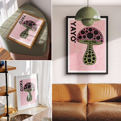 Affiche décorative géométrie des champignons texte modernité