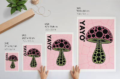 Affiche décorative géométrie des champignons texte modernité