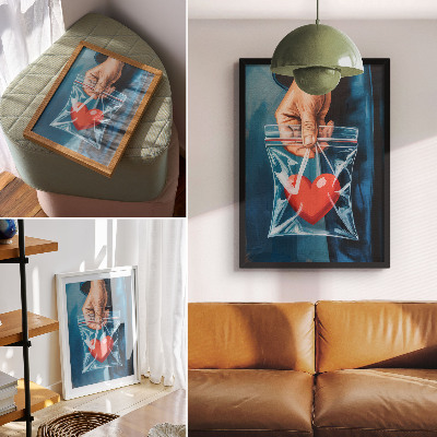 Affiche décorative Forts contrastes de rouge et de bleu, style moderne