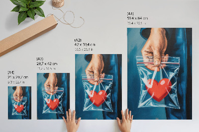 Affiche décorative Forts contrastes de rouge et de bleu, style moderne