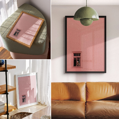 Décoration murale Mur rose avec une fenêtre