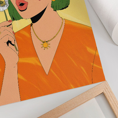 Impression sur toile Illustration pop art avec des cheveux verts