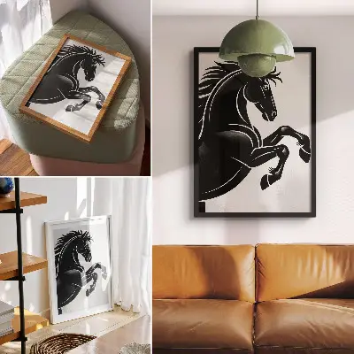 Affiche décorative le contraste du noir et blanc au style moderne et dynamique
