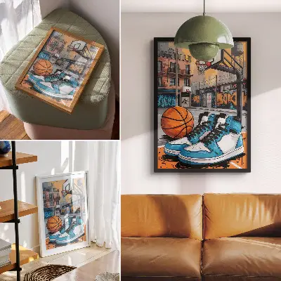 Affiche décorative aire de jeux urbaine au style graffiti moderne