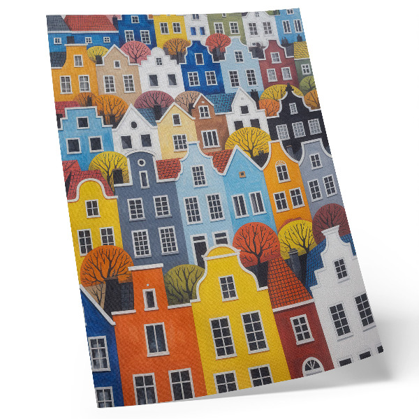 Impression sur toile Des immeubles colorés de formes et de couleurs variées en harmonie